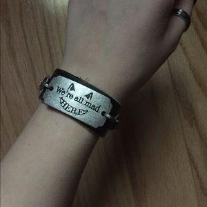 Fake Leather Bracelet with Detachable Details